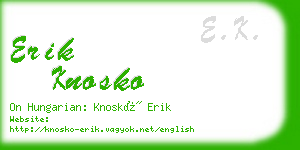 erik knosko business card